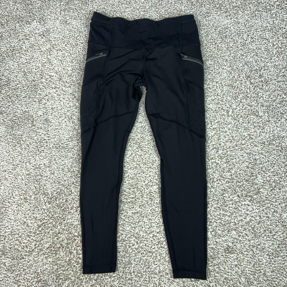 Lululemon Pants Womens 12 Black High Rise‎ Ankle Leggings Toasty Tech Tight Yoga